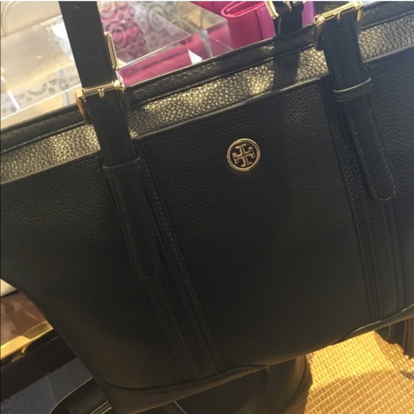 🚫SOLD EUC Tory Burch Landon Tote Bag in Black - Picture 2 of 4
